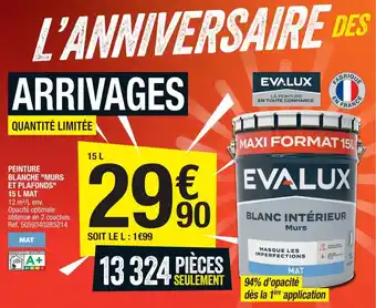 Brico Dépôt Peinture Blanche Murs Et Plafonds 15L Mat offre