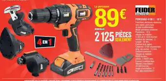 Brico Dépôt Perceuse 4 En 1-18V offre