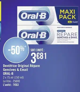 Géant Casino Dentifrice Original Répare Gencives & Email offre