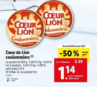 Lidl Cœur de Lion Coulommiers offre