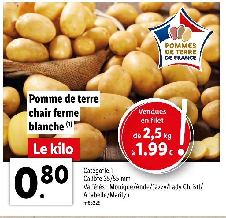 Promo Pomme de Terre Chair Ferme Blanche chez Lidl