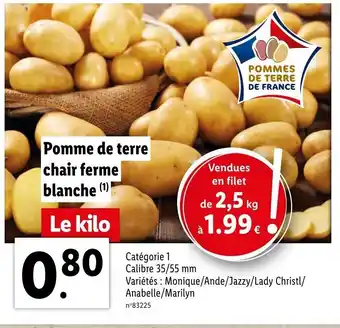 Lidl Pomme de Terre Chair Ferme Blanche offre