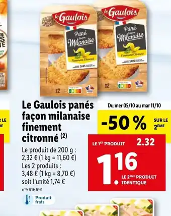 Le Gaulois Panés Façon Milanaise Finement Citronné