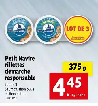 Lidl Petit Navire Rillettes Démarche Responsable offre