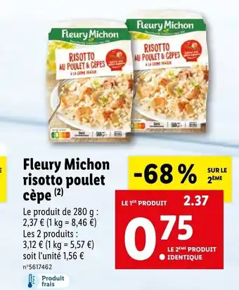 Lidl Fleury Michon Risotto Poulet Cèpe offre