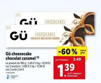 Lidl Gü Cheesecake Chocolat Caramel offre