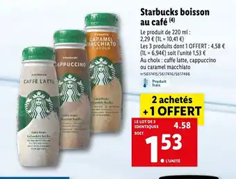Lidl Starbucks Boisson Au Café offre