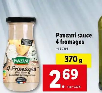 Lidl Panzani Sauce 4 Fromages offre