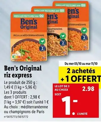 Ben's Original Riz Express