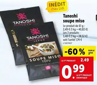Lidl Tanoshi Soupe Miso offre