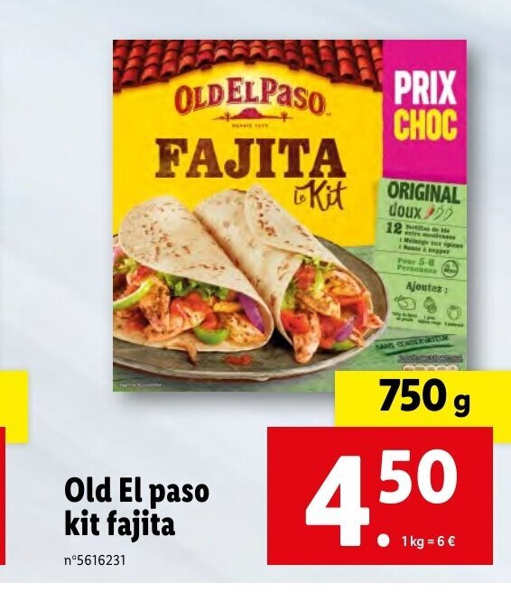 Promo Old El Paso Kit Fajita chez Lidl