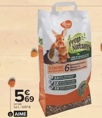 Carrefour Aimé litière de granulés de bois prop' nature offre