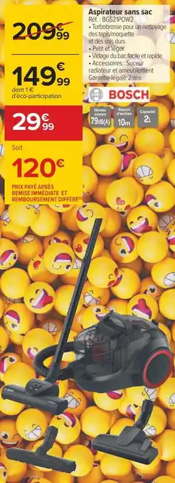 Carrefour Bosch aspirateur sans sac offre