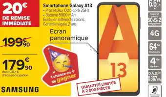 Carrefour Samsung smartphone galaxy a13 offre