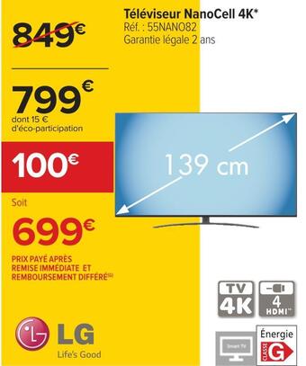 Carrefour Lg téléviseur nanocell 4k offre