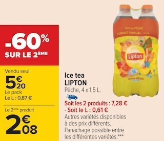 Carrefour Lipton ice tea offre