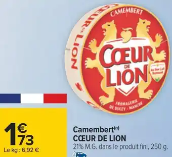 Carrefour Cœur de lion camembert offre