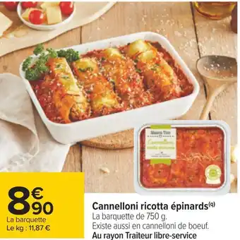 Carrefour Cannelloni ricotta épinards offre