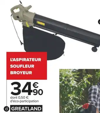 Carrefour Greatland aspirateur souffleur broyeur offre