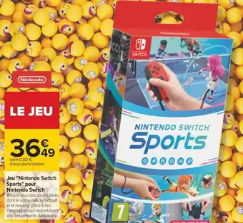 Carrefour Jeu nintendo switch sports pour nintendo switch offre