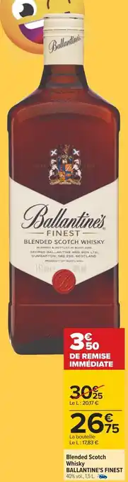 Carrefour Ballantine's finest blended scotch whisky offre