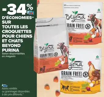 Carrefour Purina bon plan psur toutes les croquettes pour chiens et chats beyond de la marque purina offre
