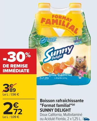 Carrefour Sunny delight boisson rafraîchissante "format familial" offre