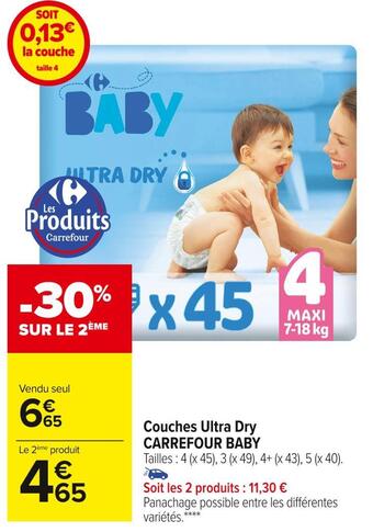 Carrefour Market Carrefour baby couches ultra dry offre