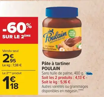 Carrefour Poulain pâte à tartiner offre
