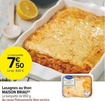 Carrefour Market Maison briau lasagnes au thon offre