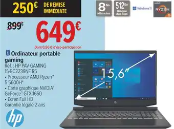 Carrefour Hp ordinateur portable gaming offre