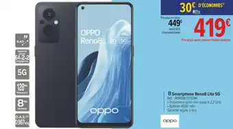 Carrefour Oppo smartphone reno8 lite 5g offre