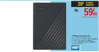 Carrefour Wd disque dur externe 1to offre