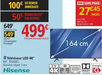 Carrefour Hisense téléviseur led 4k offre
