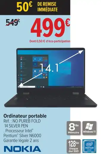 Carrefour Nokia ordinateur portable offre
