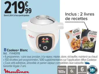 Carrefour Moulinex cookeo+ blanc offre