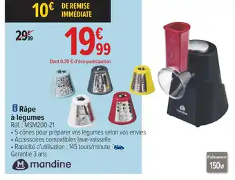 Carrefour Mandine râpe à légumes offre
