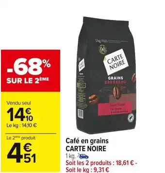 Carrefour Market Carte noire café en grains offre