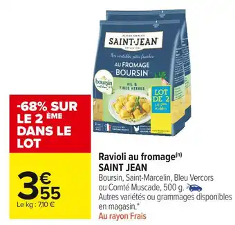 Carrefour Market Saint jean ravioli au fromage offre