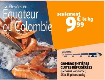 Auchan Gambas entières cuites réfrigérées offre