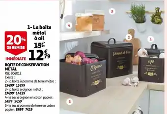 Auchan Boite de conservation métal offre