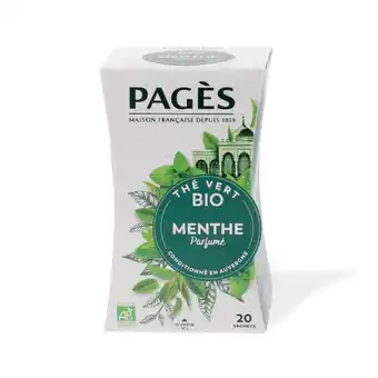 Auchan Thé vert menthe bio pagès offre