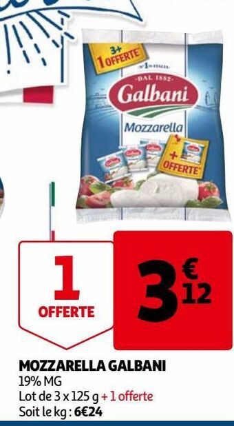 Auchan Mozzarella galbani offre