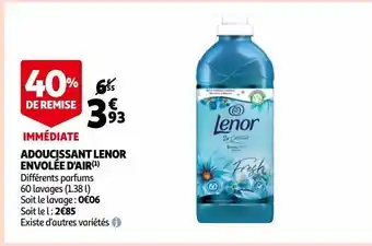Auchan Adoucissant lenor envolée d'air offre