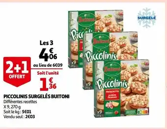 Auchan Piccolinis surgelés buitoni offre