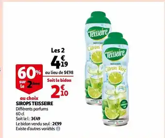 Auchan Sirops teisseire offre