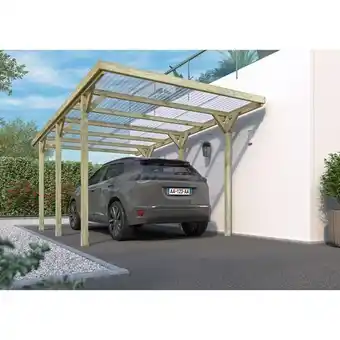 Auchan Carport en bois jean - 1 voiture offre