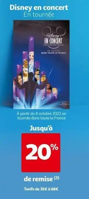Auchan Disney en concert en tournée offre