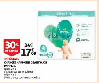 Auchan Supermarché Changes harmonie geant maxi pampers offre