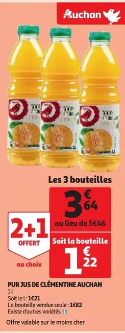 Auchan Supermarché Pur jus de clémentine auchan offre